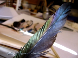 Black Iridescent Feather